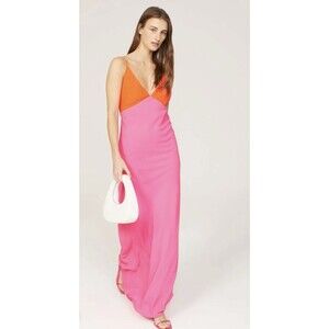 Le Superbe Duality Gown- Color Block Slip Maxi Size 6